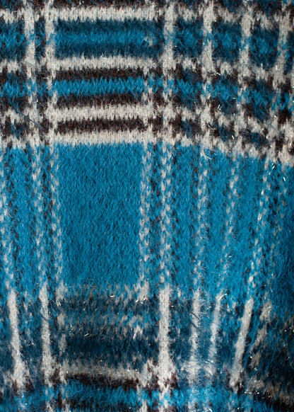 KN-SV-NGA-1001 / Lustre Check Knit Cardigan