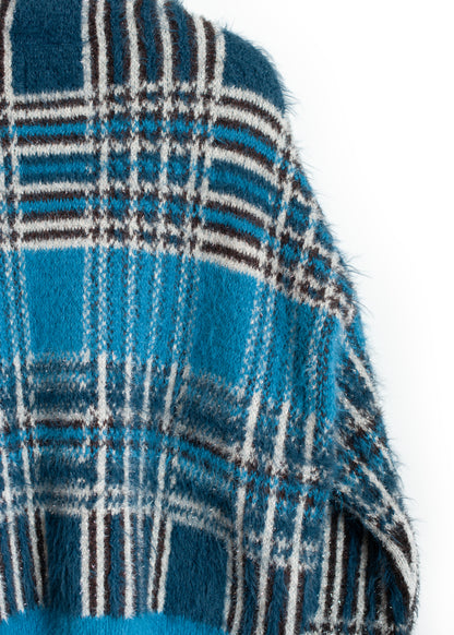 KN-SV-NGA-1001 / Lustre Check Knit Cardigan
