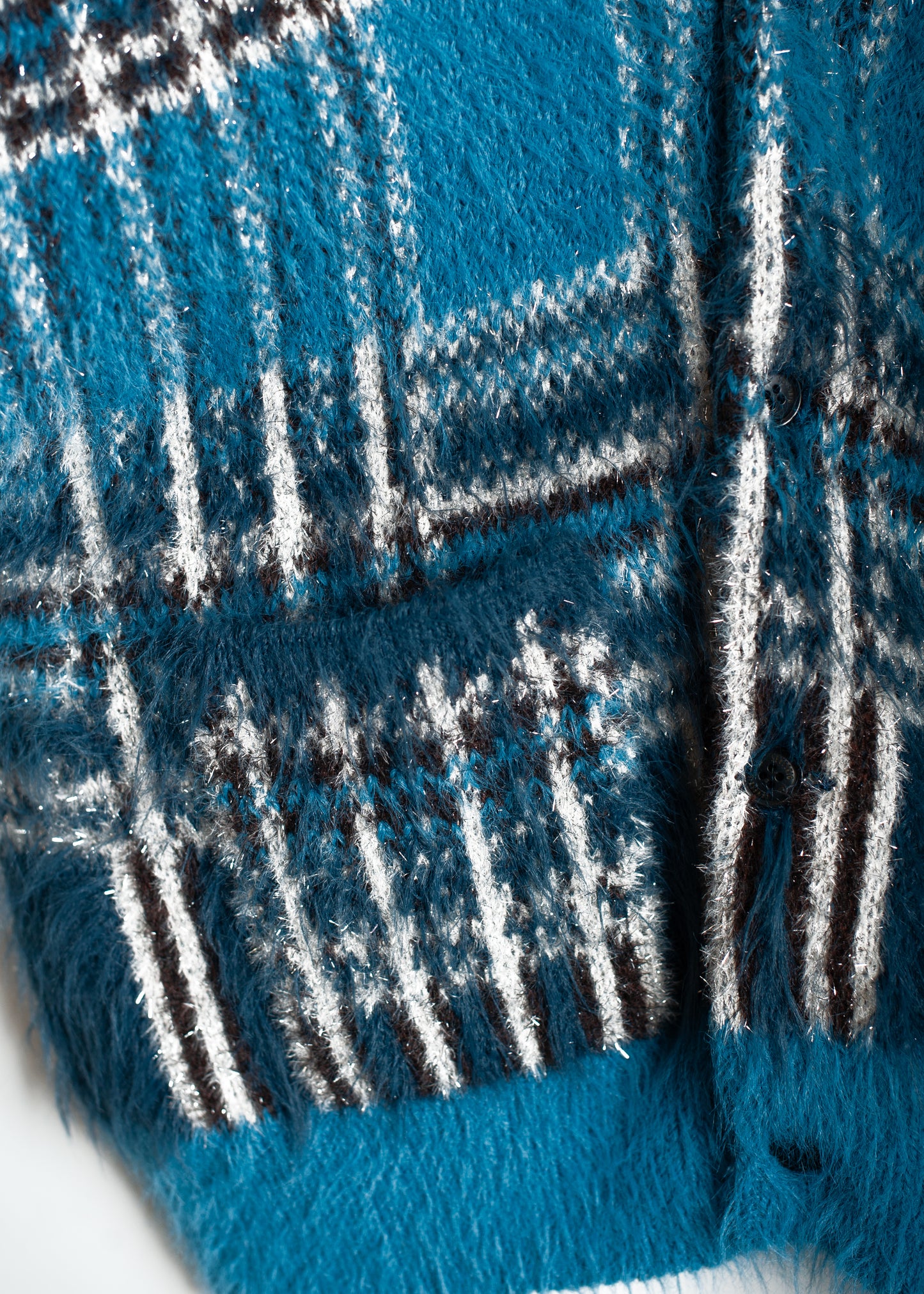 KN-SV-NGA-1001 / Lustre Check Knit Cardigan