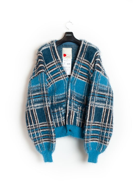 KN-SV-NGA-1001 / Lustre Check Knit Cardigan