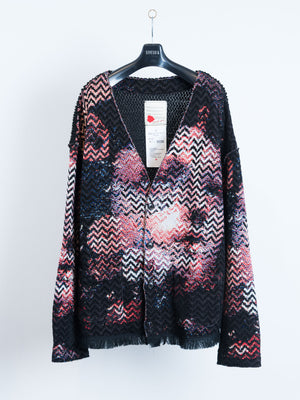 スライドショーKN-SV-NYA-1001 / Bouclé Six-Color Jacquard Knit Cardigan/Ver,VENTYの画像を開く
