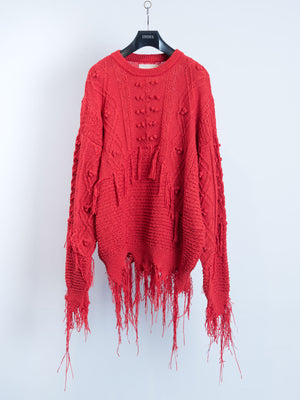 スライドショーKN-SV-NYA-1004 / Melting Cable Knit Pulloverの画像を開く
