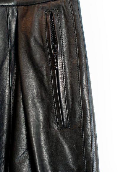 PT-SV-NGA-1001 / Wide Track Cow Leather Pants