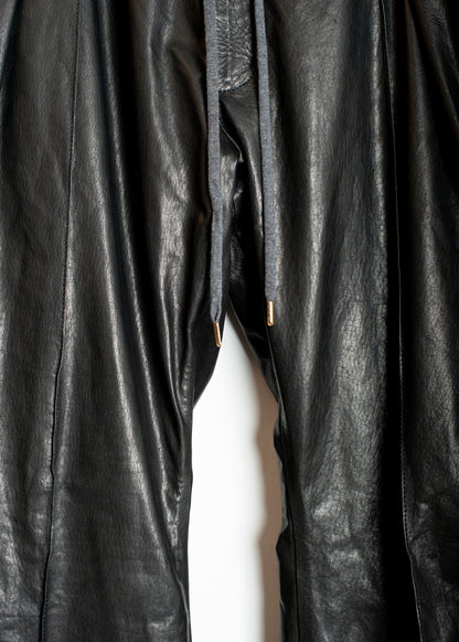 PT-SV-NGA-1001 / Wide Track Cow Leather Pants