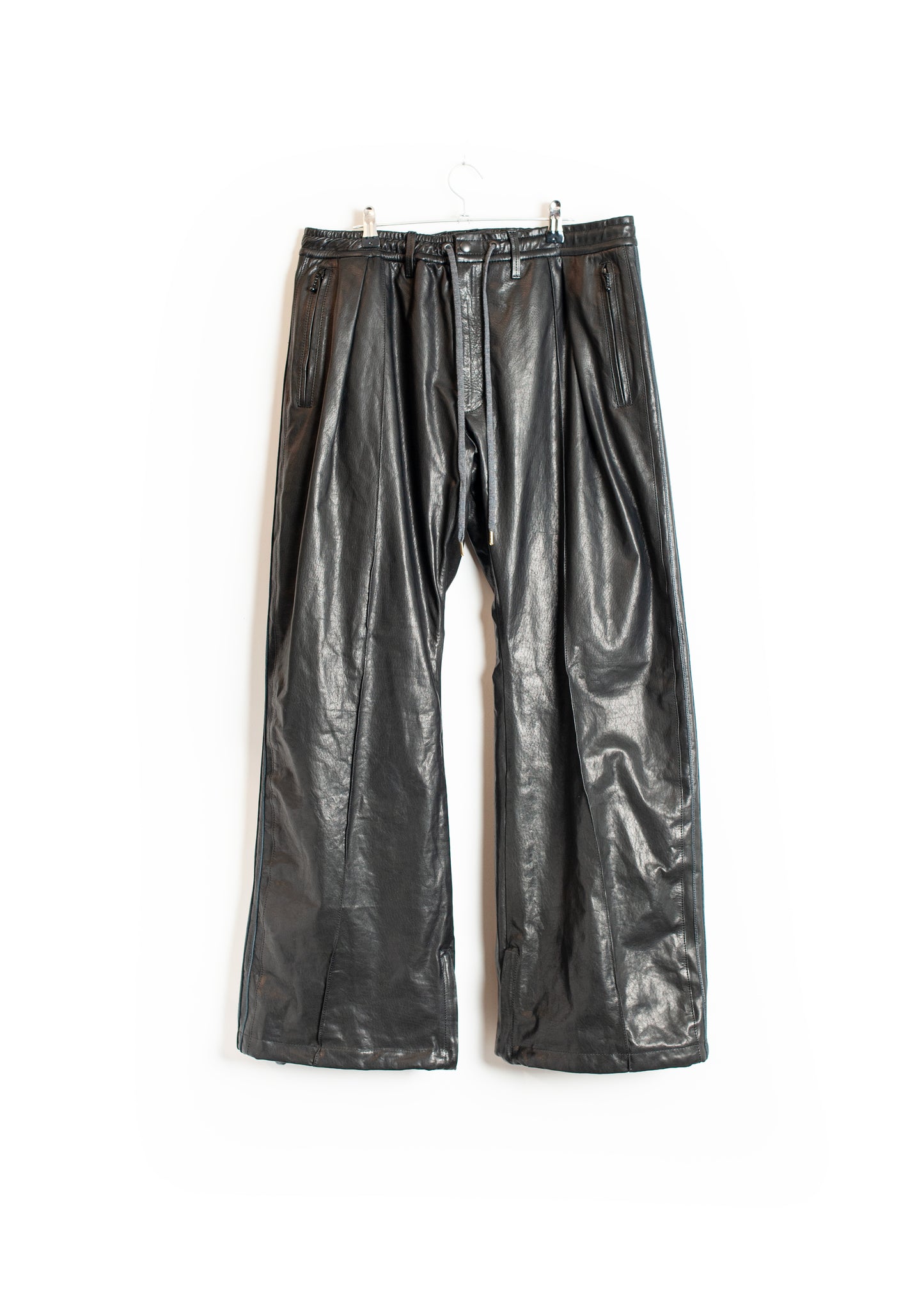 PT-SV-NGA-1001 / Wide Track Cow Leather Pants