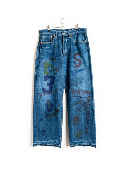 PT-SV-NGA-1004 / Graffiti 5P Denim Pants Ver,Ridawo