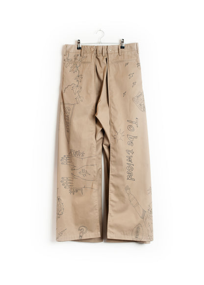 PT-SV-NGA-1011/Doodle Shift Wide Chinos