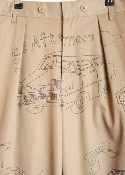 PT-SV-NGA-1011/Doodle Shift Wide Chinos