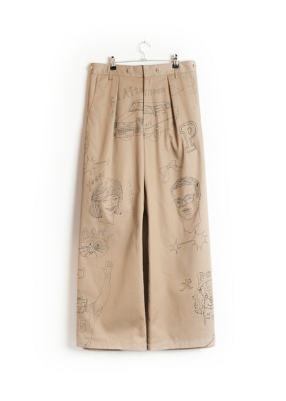 PT-SV-NGA-1011/Doodle Shift Wide Chinos