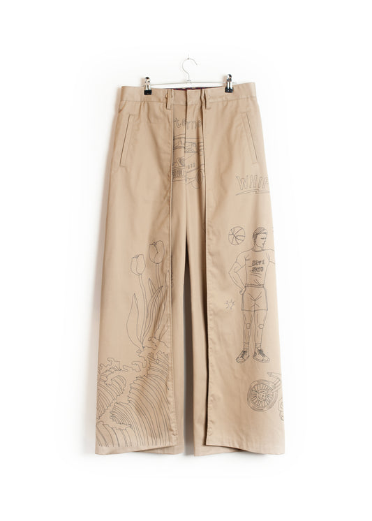 PT-SV-NGA-1011/Doodle Shift Wide Chinos