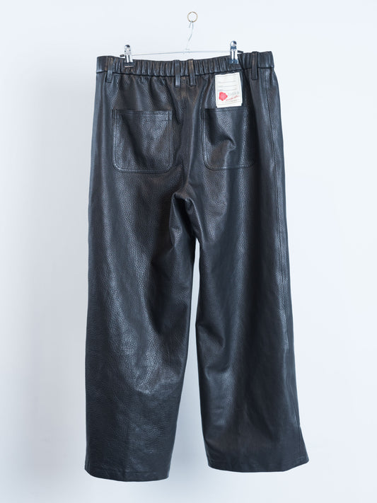 PT-SV-NYA-1001 / Korean Cowhide Wide-Leg Track Pants