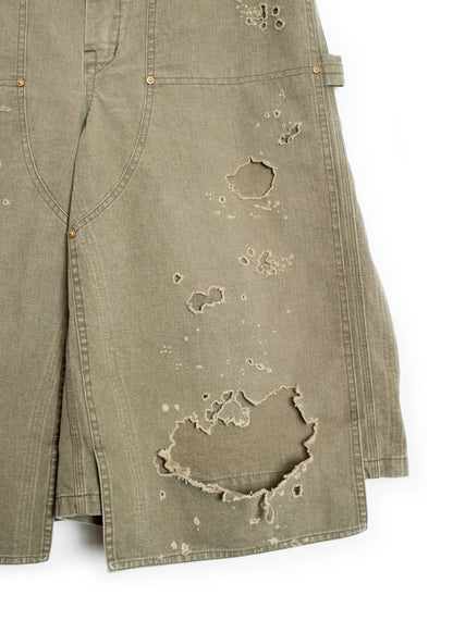 PT-SV-NRS-1007 / Damaged Double Knee Wide Bermuda Pants