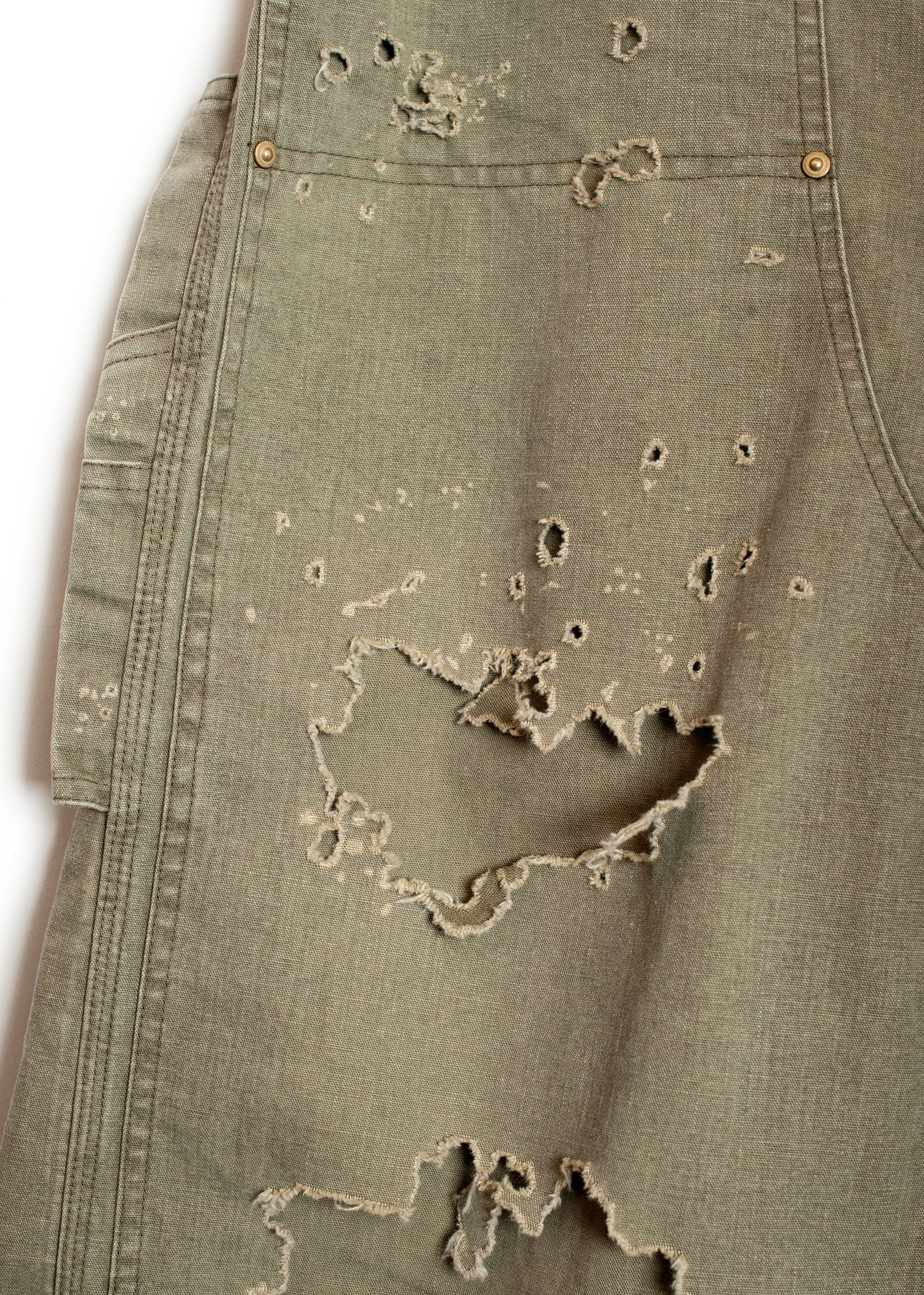 PT-SV-NRS-1007 / Damaged Double Knee Wide Bermuda Pants