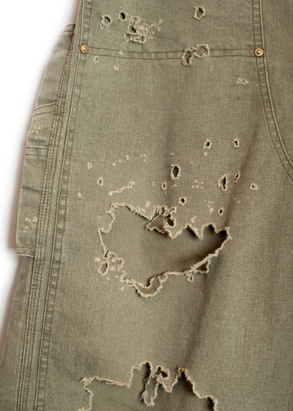 PT-SV-NRS-1007 / Damaged Double Knee Wide Bermuda Pants