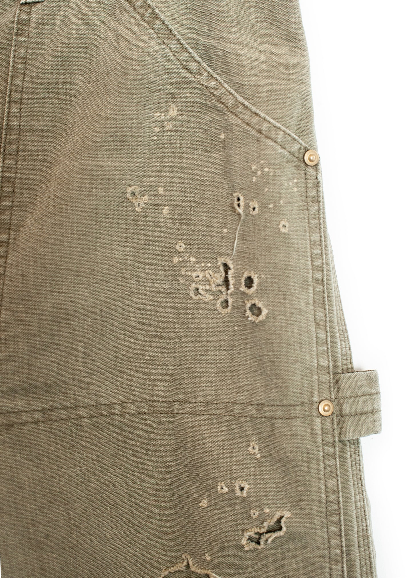 PT-SV-NRS-1007 / Damaged Double Knee Wide Bermuda Pants