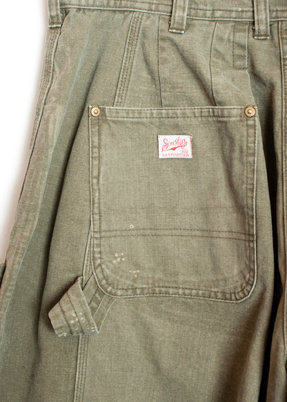PT-SV-NRS-1007 / Damaged Double Knee Wide Bermuda Pants