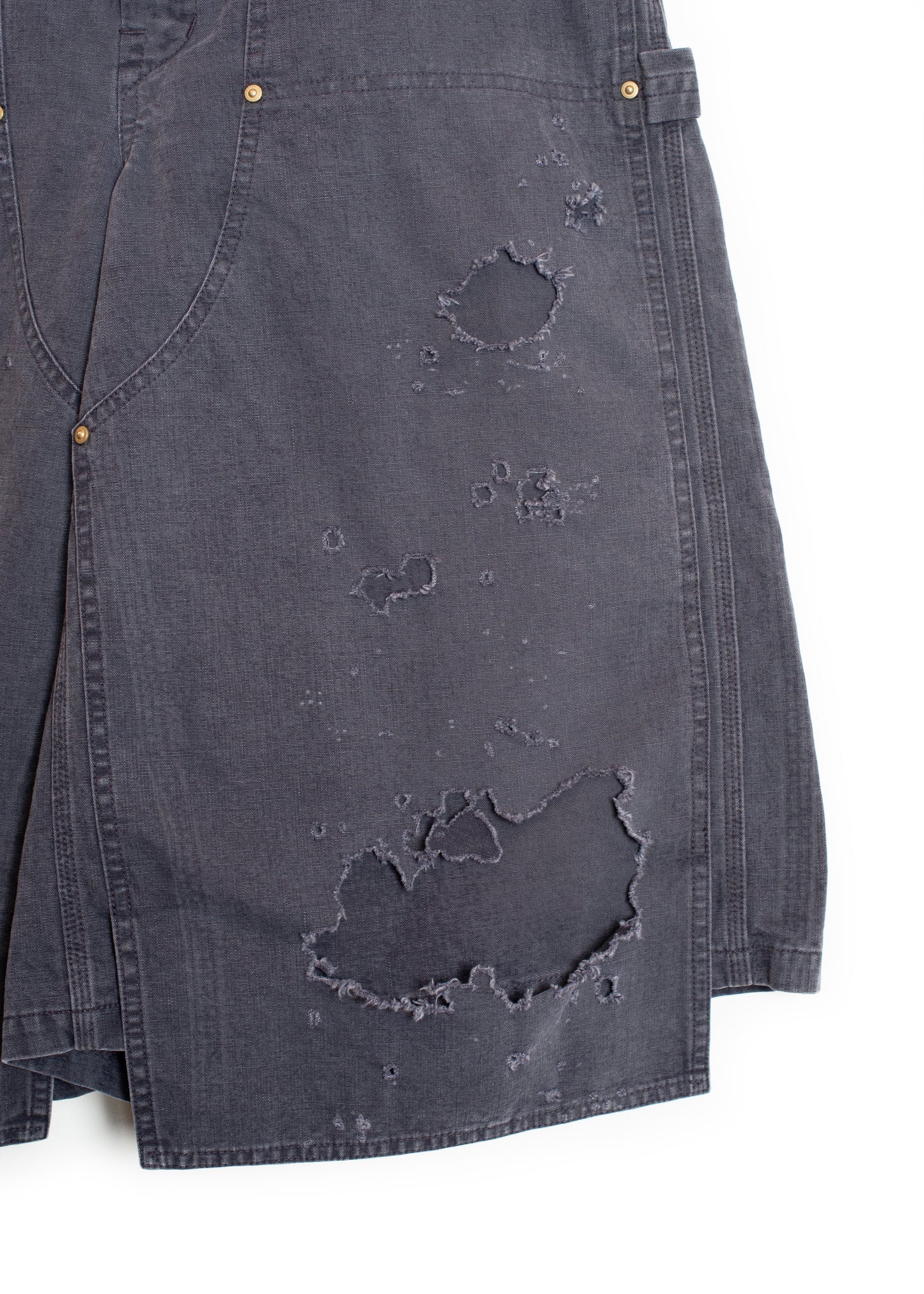 PT-SV-NRS-1007 / Damaged Double Knee Wide Bermuda Pants