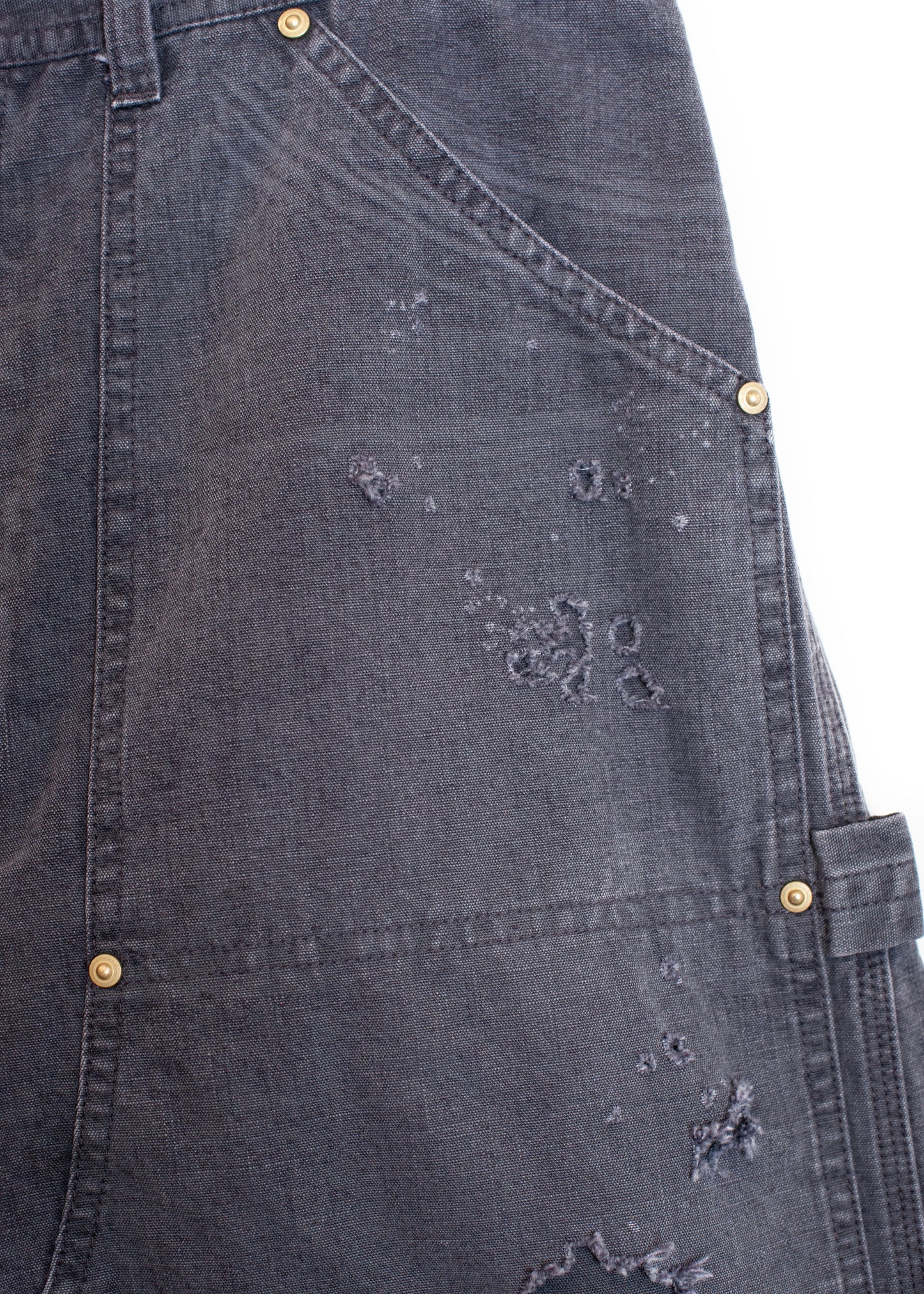PT-SV-NRS-1007 / Damaged Double Knee Wide Bermuda Pants