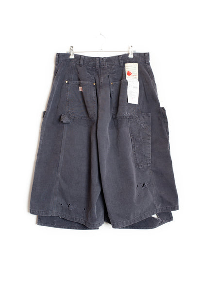 PT-SV-NRS-1007 / Damaged Double Knee Wide Bermuda Pants