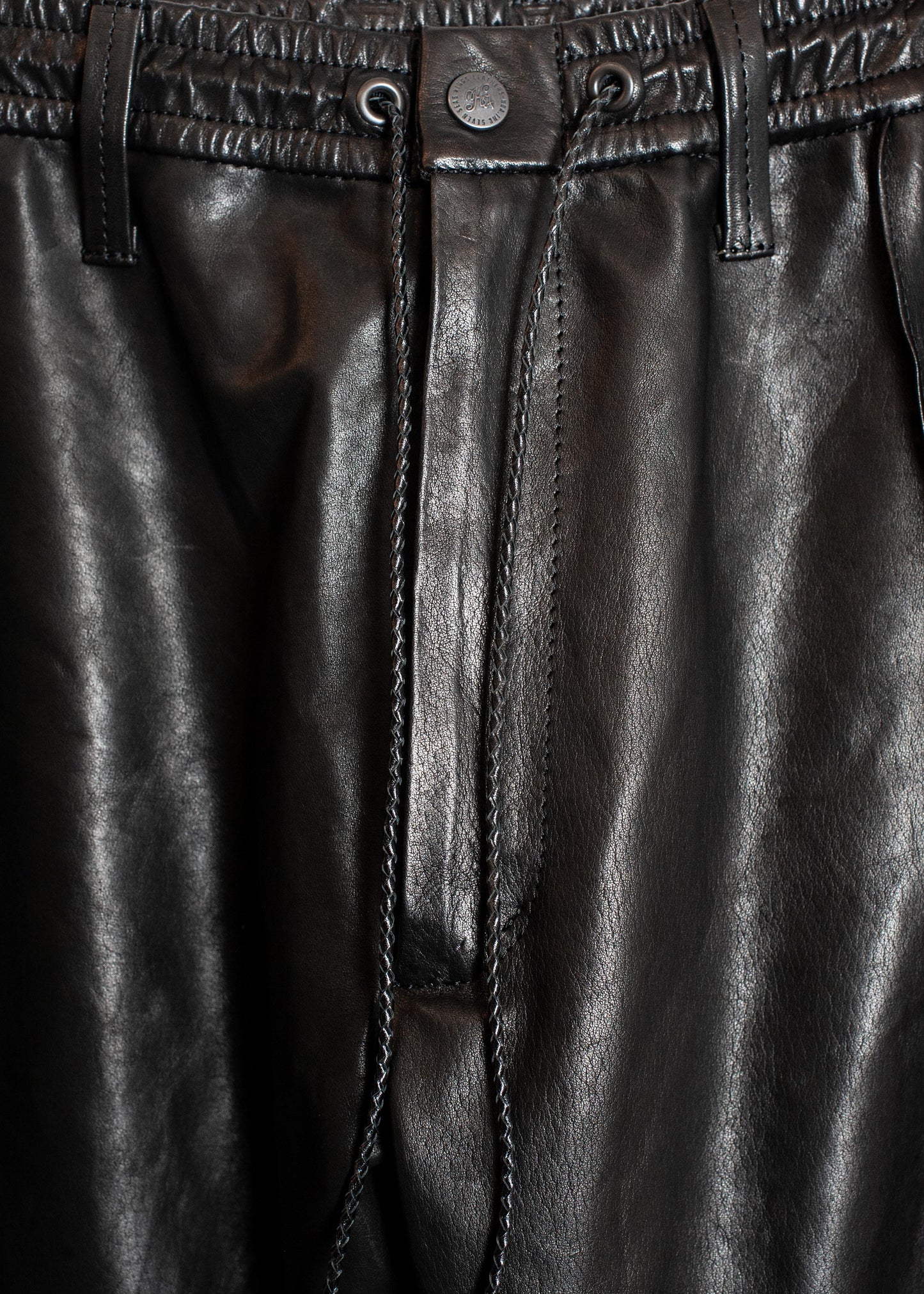 PT-SV-NRS-1005 / KEEP OUT Wide Track Cow Leather Pants