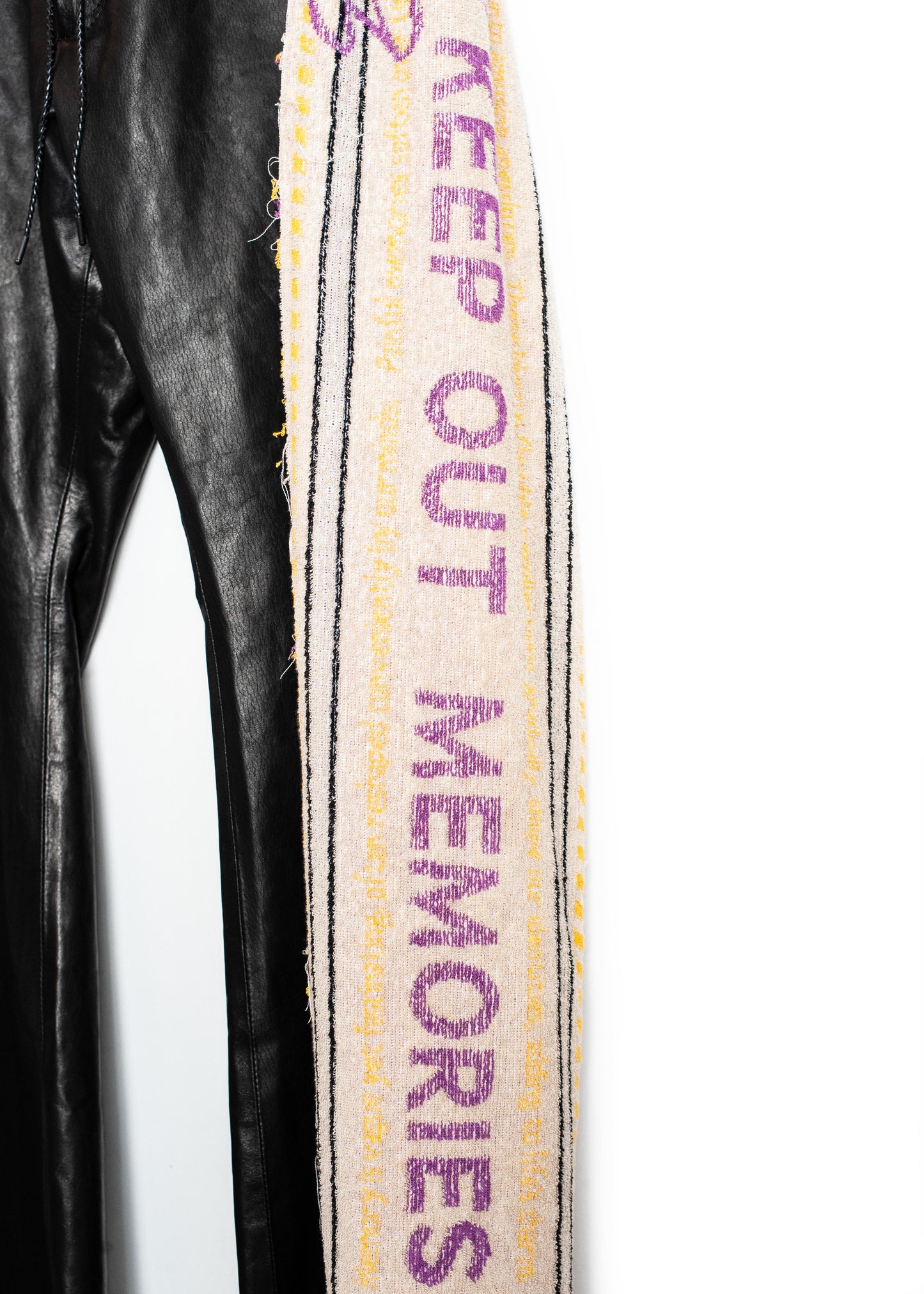 PT-SV-NRS-1005 / KEEP OUT Wide Track Cow Leather Pants