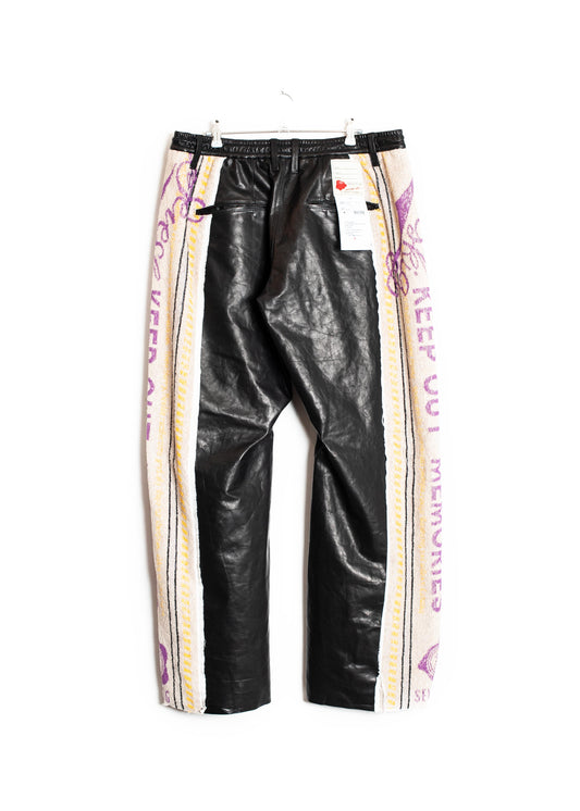 PT-SV-NRS-1005 / KEEP OUT Wide Track Cow Leather Pants