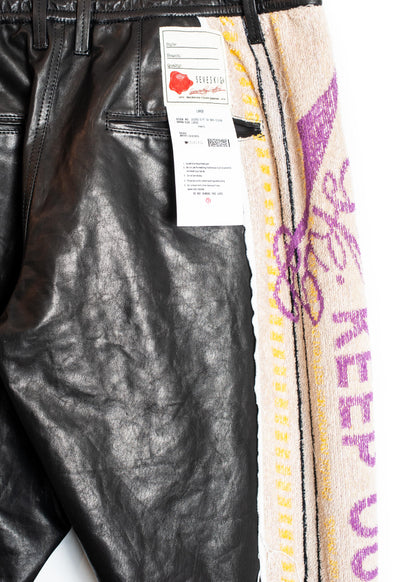 PT-SV-NRS-1005 / KEEP OUT Wide Track Cow Leather Pants