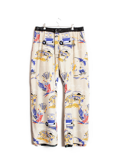 PT-SV-NRS-1005 / KEEP OUT Wide Track Cow Leather Pants