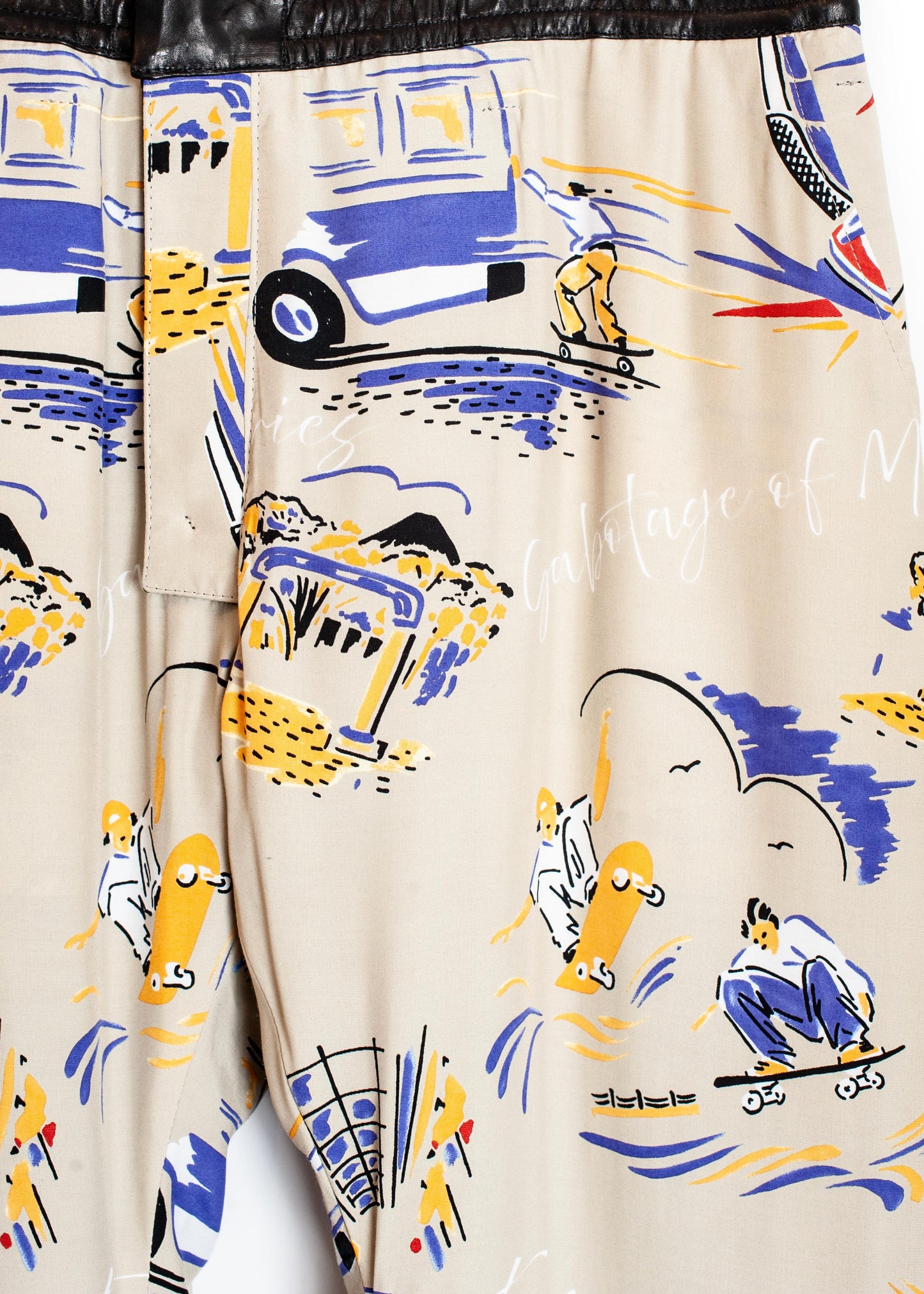 PT-SV-NRS-1005 / KEEP OUT Wide Track Cow Leather Pants