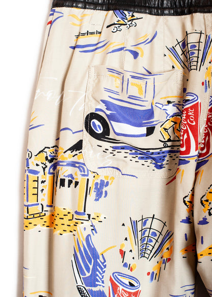 PT-SV-NRS-1005 / KEEP OUT Wide Track Cow Leather Pants