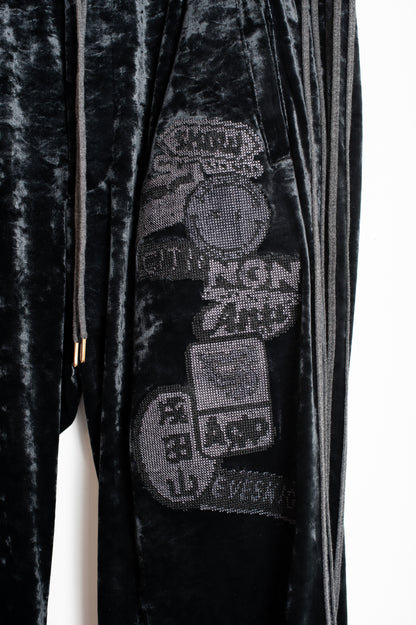 PT-SV-NGA-1009 / Velour Patch Track Pants