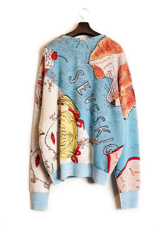 CD-SV-NGS-1003 / SEVESKIG vs RIDAWO Six-Color Jacquard Knit Cardigan