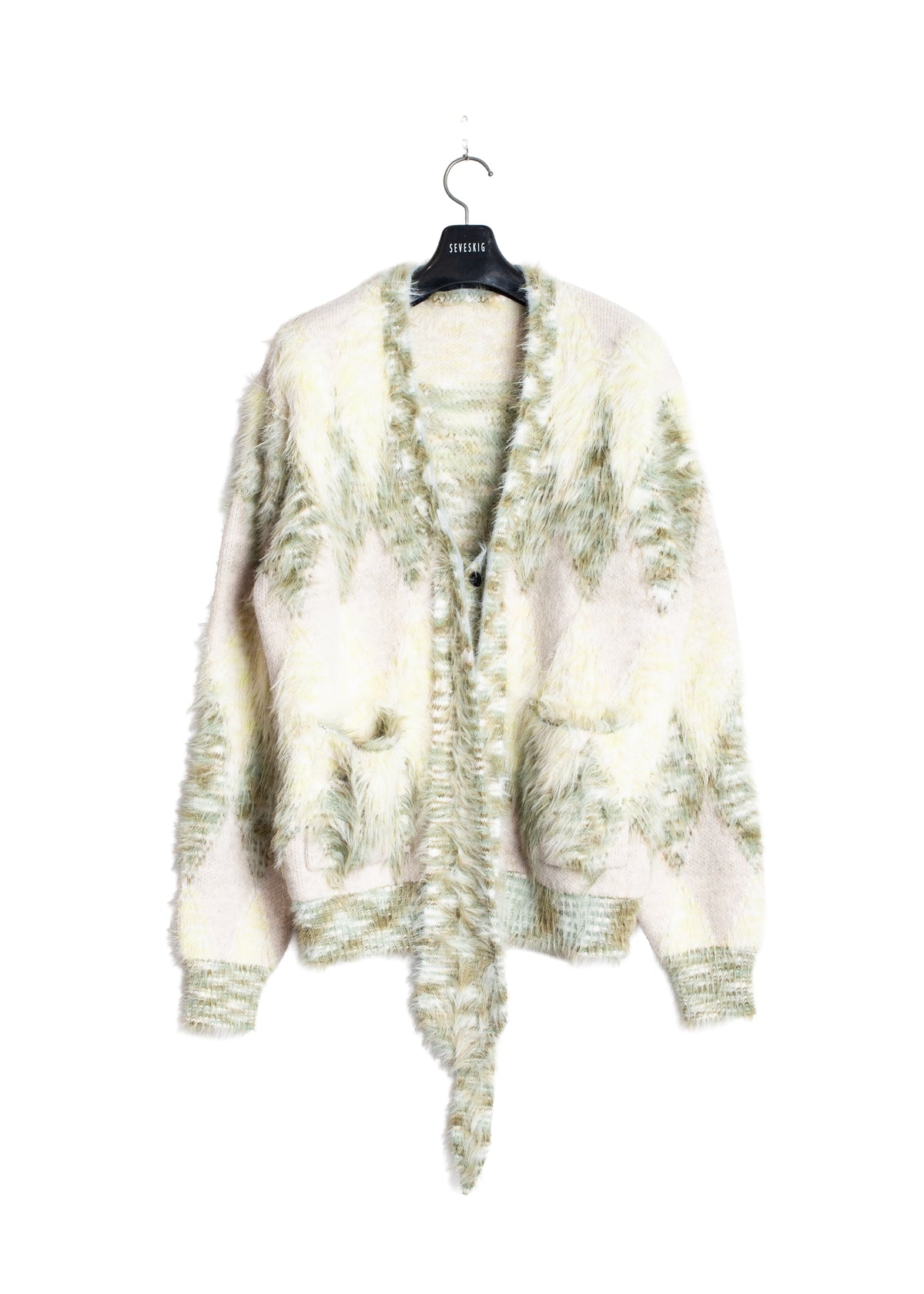 KN-SV-NRA-1003 / Argyle Tie Knit Cardigan