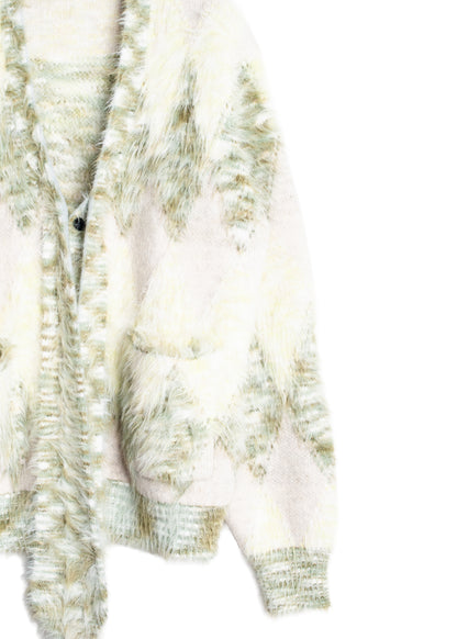 KN-SV-NRA-1003 / Argyle Tie Knit Cardigan