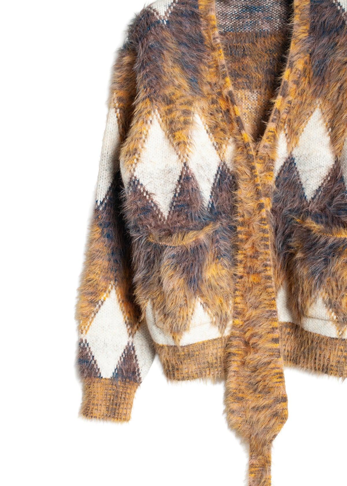 KN-SV-NRA-1003 / Argyle Tie Knit Cardigan