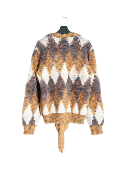 KN-SV-NRA-1003 / Argyle Tie Knit Cardigan