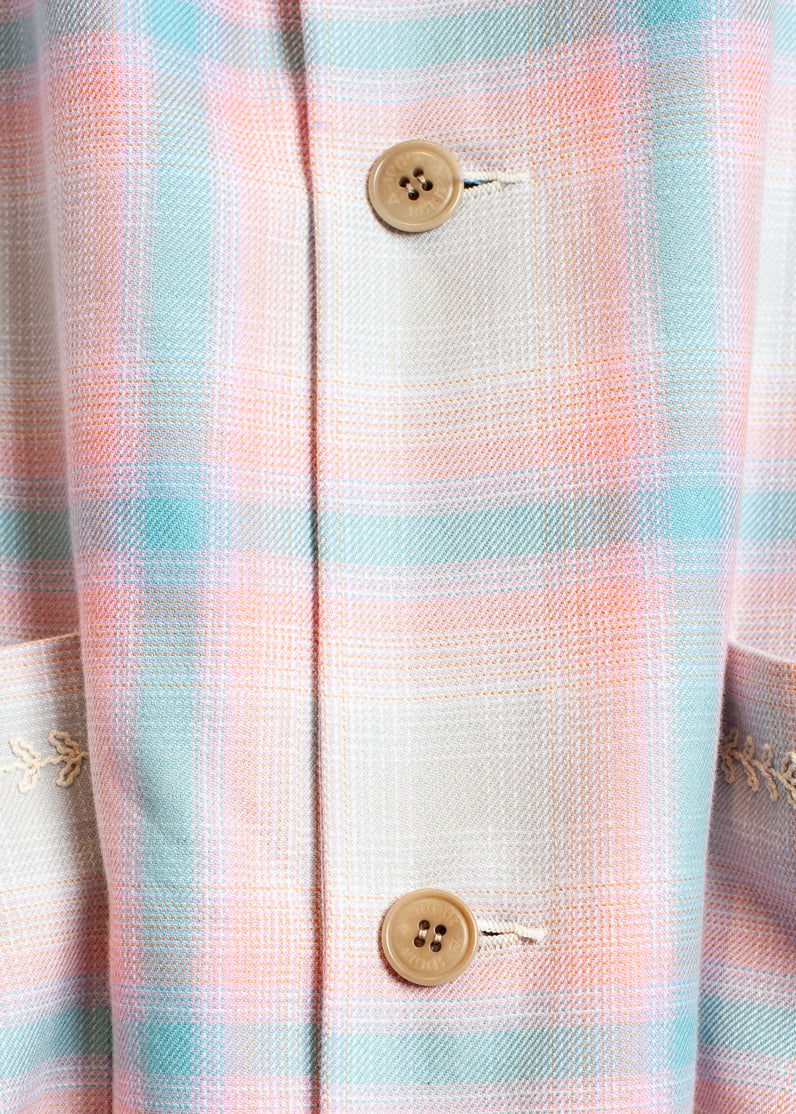 CO-SV-NGS-1001/Western Ombre Check laboratory coat