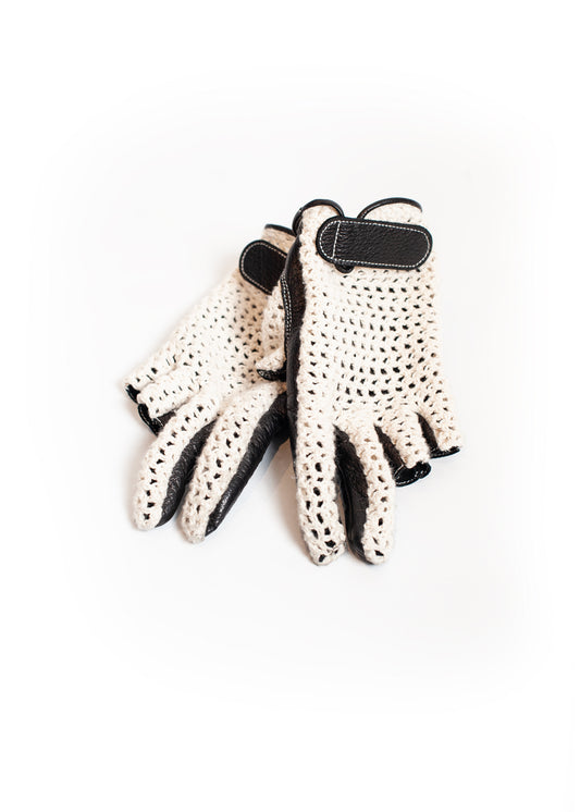 AC-SV-NGS-1005 / Ezo Deer Leather Knit Summer Mesh Gloves