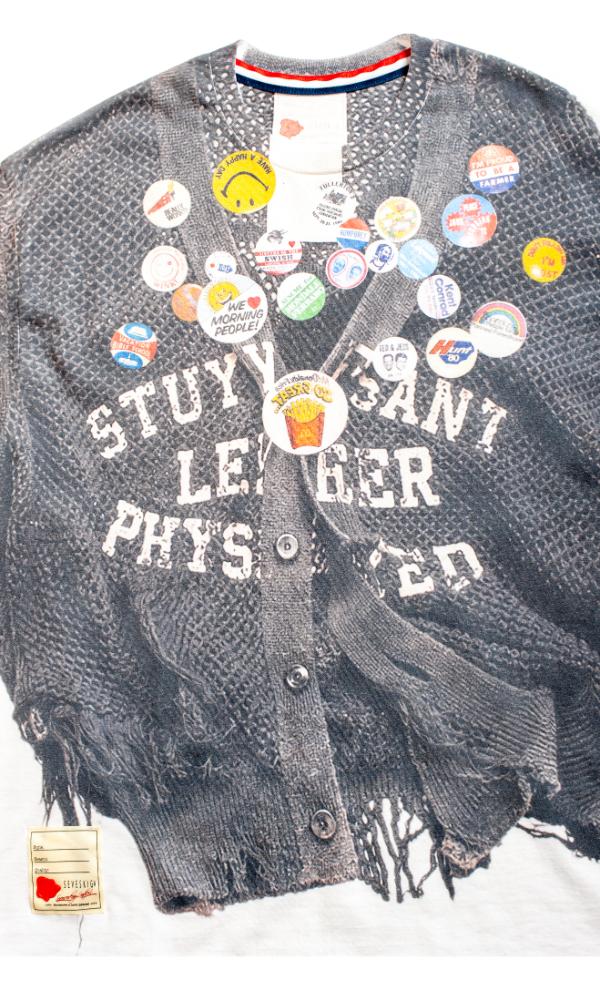 CT-SV-GRS-1001 / Dropout Mesh Cardigan in 2056