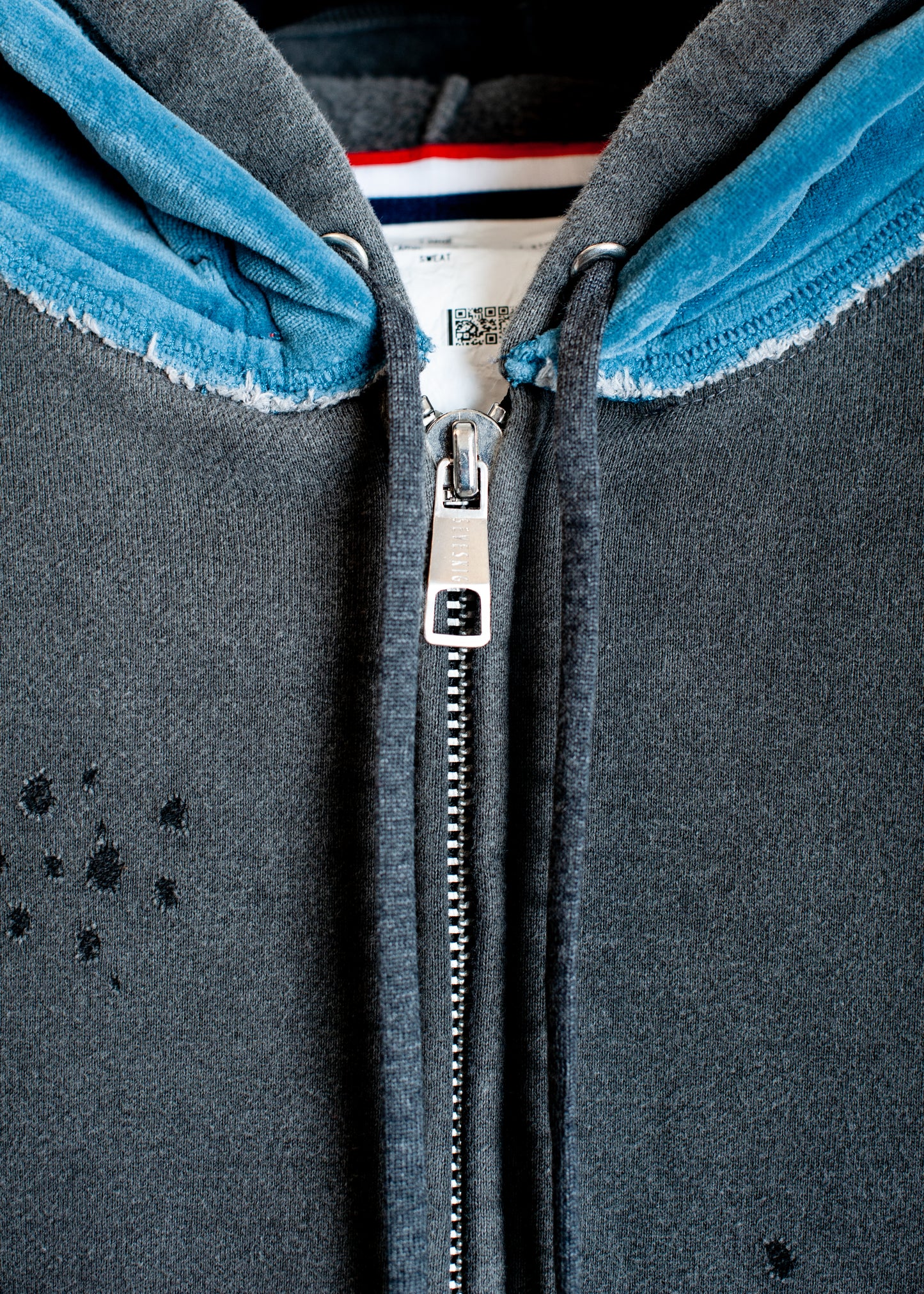 SW-SV-NGA-1003 / Velour Layered Zip up Hoodie