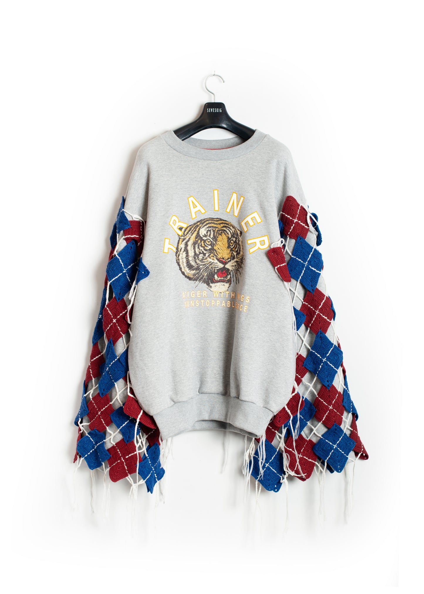 SW-SV-NGA-1006/Patchwork Argyle Tiger Sweat