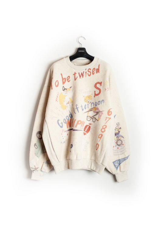 SW-SV-NGA-1007 / Graffiti Wool Sweat Shirt Ver,Ridawo