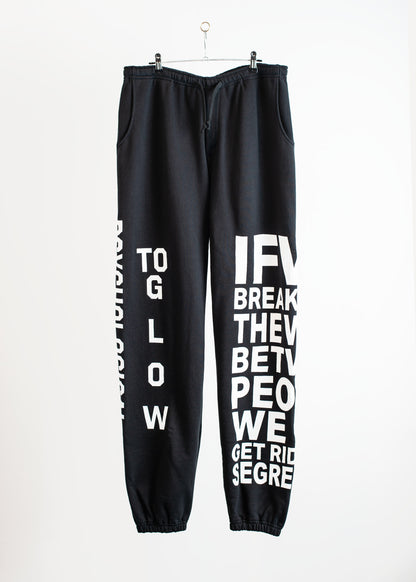 SW-SV-NYS-1002 / Typographic Graffiti Divided Sweat Trousers