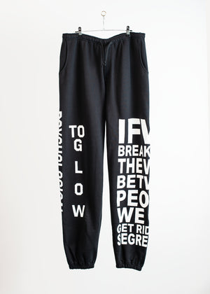 スライドショーSW-SV-NYS-1002 / Typographic Graffiti Divided Sweat Trousersの画像を開く
