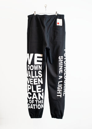 SW-SV-NYS-1002 / Typographic Graffiti Divided Sweat Trousers