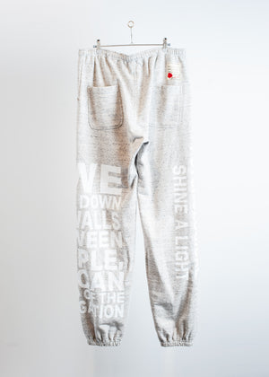 SW-SV-NYS-1002 / Typographic Graffiti Divided Sweat Trousers