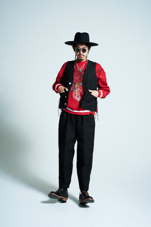 KN-SV-NNA-1004 / "A cat can't be a tiger"Pullover Knit Shirt