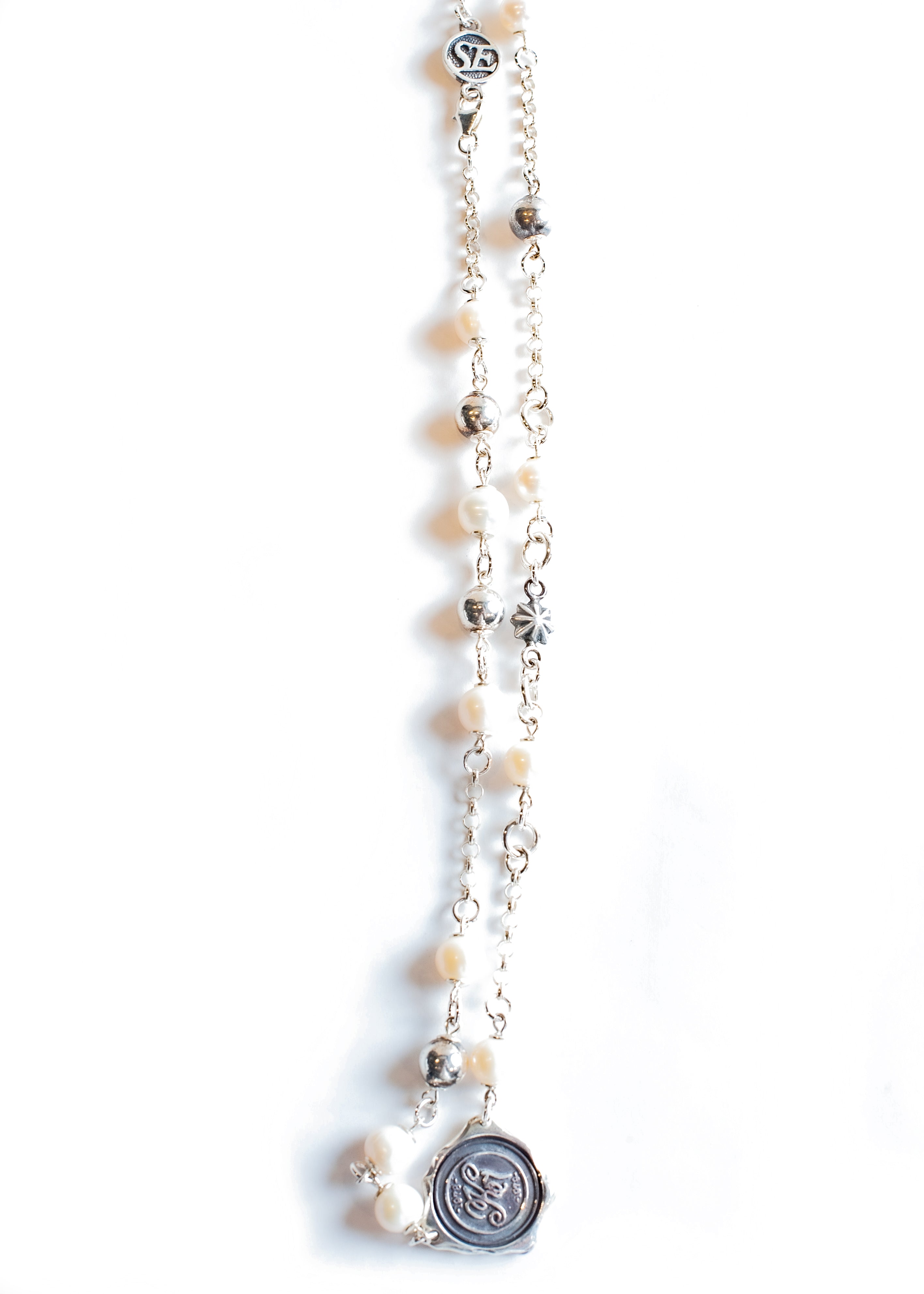 AC-SV-NNS-1010:"EIKI SUGAYA"Freshwater pearl & silver necklace