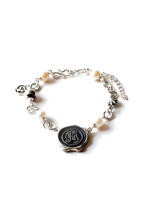 AC-SV-NNS-1012:"EIKI SUGAYA"Freshwater pearl & silver bracelet